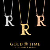 Custom Handmade Dainty Minimalist Capital Letter and Date Necklace - 16, 18 or 20 IN - Sterling Silver, 10K, 14K Gold - Yellow, White, Rose