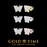 10K Gold Diamond Butterfly Stud Earrings 5/8 CTW Prong-Set Natural Diamonds in Yellow, White, or Rose Gold 12mm x 17mm Screw Backs