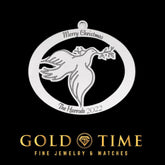 Sterling Silver Personalized Christmas Dove Ornament with Olive Branch Custom Engraved Holiday Gift Made in USA Keepsake