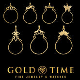 14K Gold Charm Holder Pendant Butterfly, Cross, Heart Key & More 40mm Length Fine Jewelry for Charms Multiple Design Options