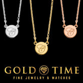 Custom Handmade Dainty Minimalist Initial Circle Script Letter Necklace - 16, 18 or 20 IN - Sterling Silver, 10K, 14K - Yellow, White, Rose