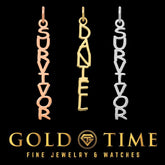 Custom Vertical Name Plate Charm Personalized Pendant or Bracelet Charm, Dainty, Made to Order in Silver or Gold