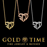 Personalized Heart Monogram Necklace: Sterling Silver or Gold Initial Pendant