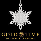 Personalized Snowflake Ornament White Pewter Christmas Gift Custom Engraving Front & Back 3" Holiday Keepsake