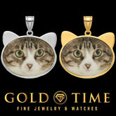 Custom Cat Photo Pendant Gold or Silver Pet Memorial Necklace Personalized Pet Jewelry Photo Keepsake Gift 22mm x 23mm