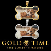 Custom Dog Bone Photo Pendant Sterling Silver or Gold Plated Pet Memorial Necklace Personalized Pet Jewelry 30mm x 19mm