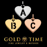 Heart Initial Cut-Out Pendant Charm for Necklace, Bracelet, or Anklet - Available in Sterling Silver, 10k & 14k - Yellow, White, Rose