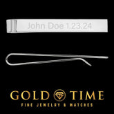 Sterling Silver Tie Bar – Engravable Front & Back, 50mm Men’s Accessory, Personalized Gift for Groom, Dad, or Groomsmen