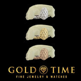 2 Piece Diamond Dust Grill with Trillion Tip - Custom Canine & Incisor Grillz - Solid or Gold Plated - Impression Kit Included