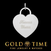 14k Gold Heart Disc Charm Pendant Custom Engravable Front & Back Yellow or White Gold Personalized Gift Made to Order