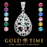 Personalized Tree of Life Pendant: Custom Birthstone Sterling Silver Family Keepsake