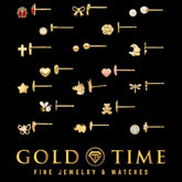 14K Yellow Gold Childrens Stud Earrings