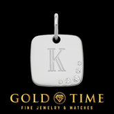 Custom Diamond Initial Pendant Charm Cushion Letter Charm in Silver or Gold Personalized Jewelry Gift, .02 CTTW, Dainty Design