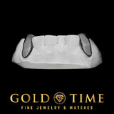 Custom 2-Piece Solid Black Canine Grillz Black Rhodium Silver or Gold Handmade with Mold Kit Gold Time Killeen
