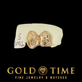 Custom Embossed Letter Grillz: Handmade Gold or Silver Double Cap