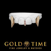 3 Piece Custom Extra Long Fang Grill with Pink & White Moissanite Gap Bar Solid Extended Canines Handmade in Gold or Silver