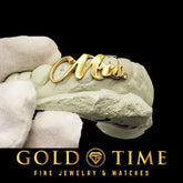 3 Piece Custom Grillz with Moissanite & Cursive “Mrs. - Personalized Triple Cap Teeth Grill - Handmade Iced Out Custom Grill Jewelry Gift