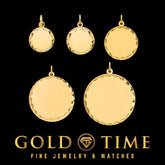 Personalized Diamond-Cut Disc Charm in Gold or Silver Custom Engraved Pendant for Necklace, Bracelet, Anklet Multiple Sizes