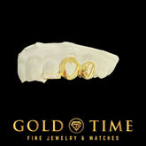 Custom 3-Piece Grillz Set: Solid, Heart Cut Out, Moissanite Tip - Includes Mold Kit