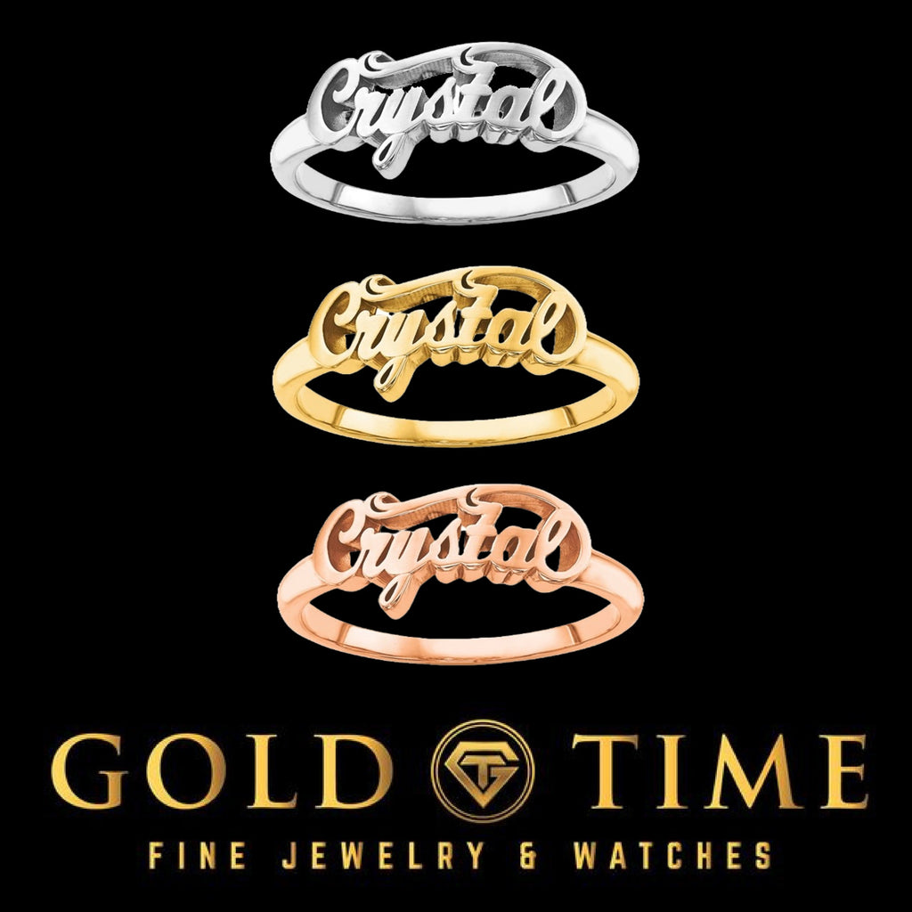 Custom Handmade Ring with Name - 925 Silver, 10K, or 14K Gold - Yellow, White, Rose - Sizes 5-9 - Cursive Script Minimalist