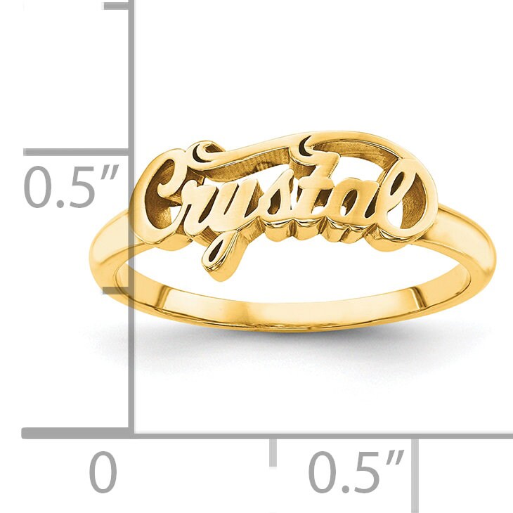 Custom Handmade Ring with Name - 925 Silver, 10K, or 14K Gold - Yellow, White, Rose - Sizes 5-9 - Cursive Script Minimalist