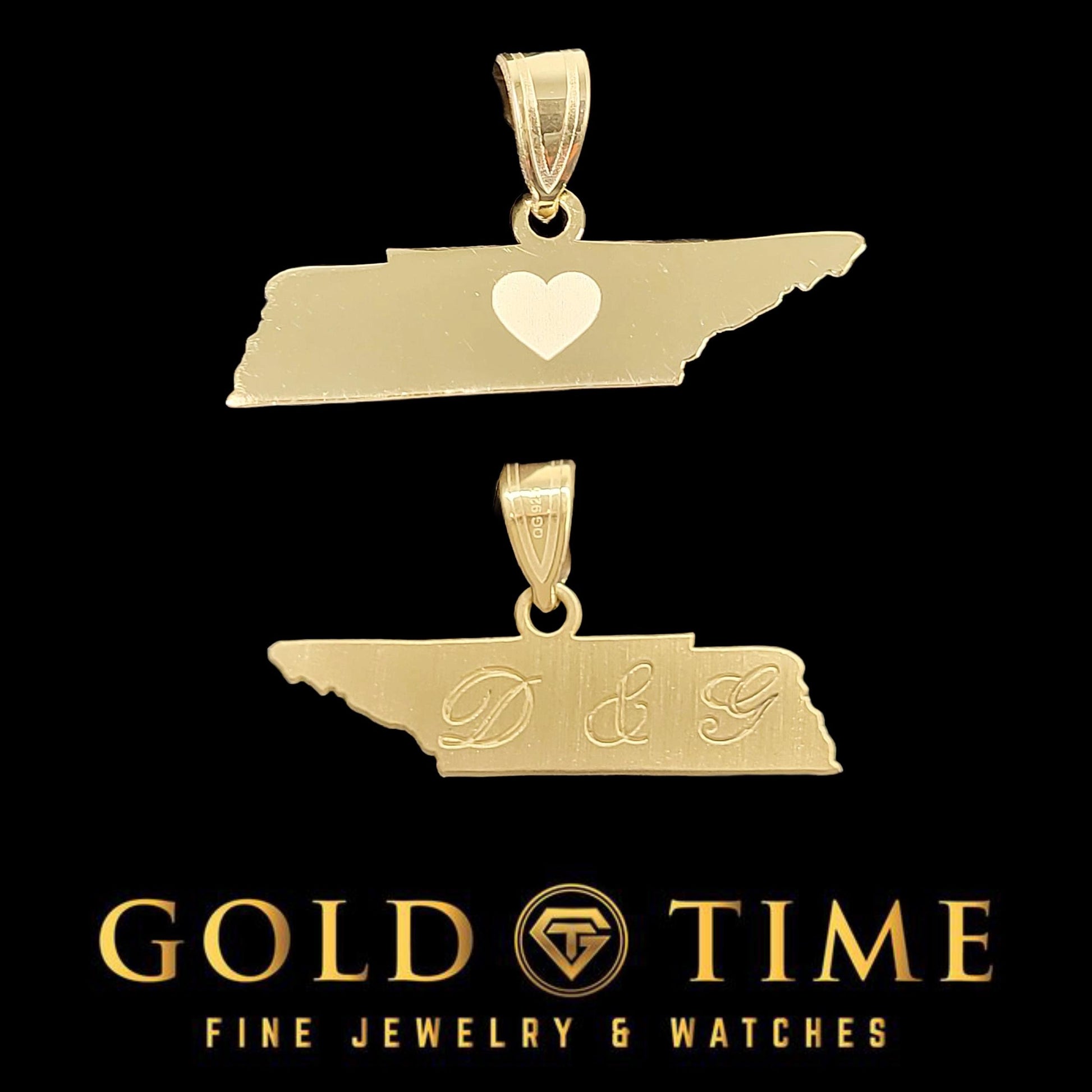 Personalized Tennessee State Pendant Necklace – Customizable in Sterling Silver, Gold, or 14k White/Yellow Gold - Laser Engraving