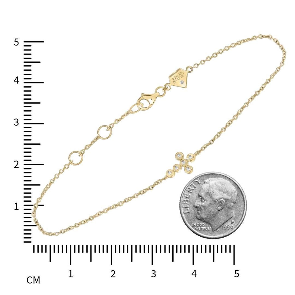 Diamond Cross Bracelet - Sterling Silver, Gold Plated Silver, or Rose Plated Silver - Elegant & Meaningful Jewelry Gift