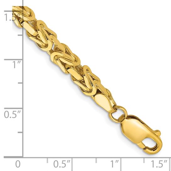 10K Yellow Gold Byzantine Chain Bracelet for Men and Women - 7- or 8-Inches Length -  Polished Solid Gold with Lobster Clasp