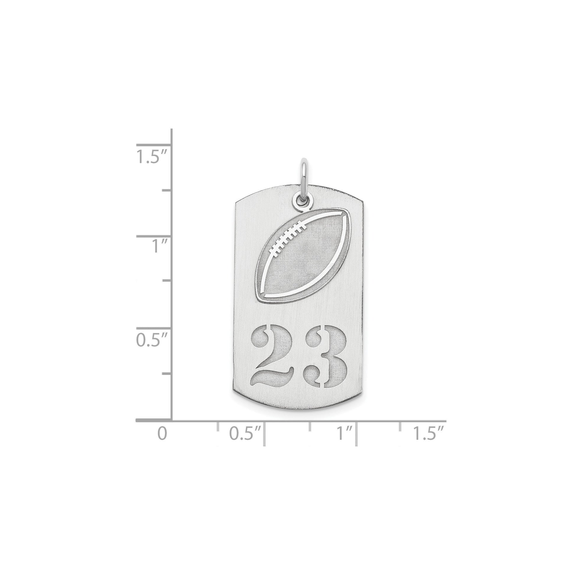 Personalized Sterling Silver or Gold-Plated Silver 2-piece Football Dog Tag Charm - Quarterback, Lineman, Offensive, Defensive, Running Back