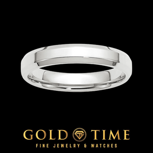 White gold 4mm beveled wedding band