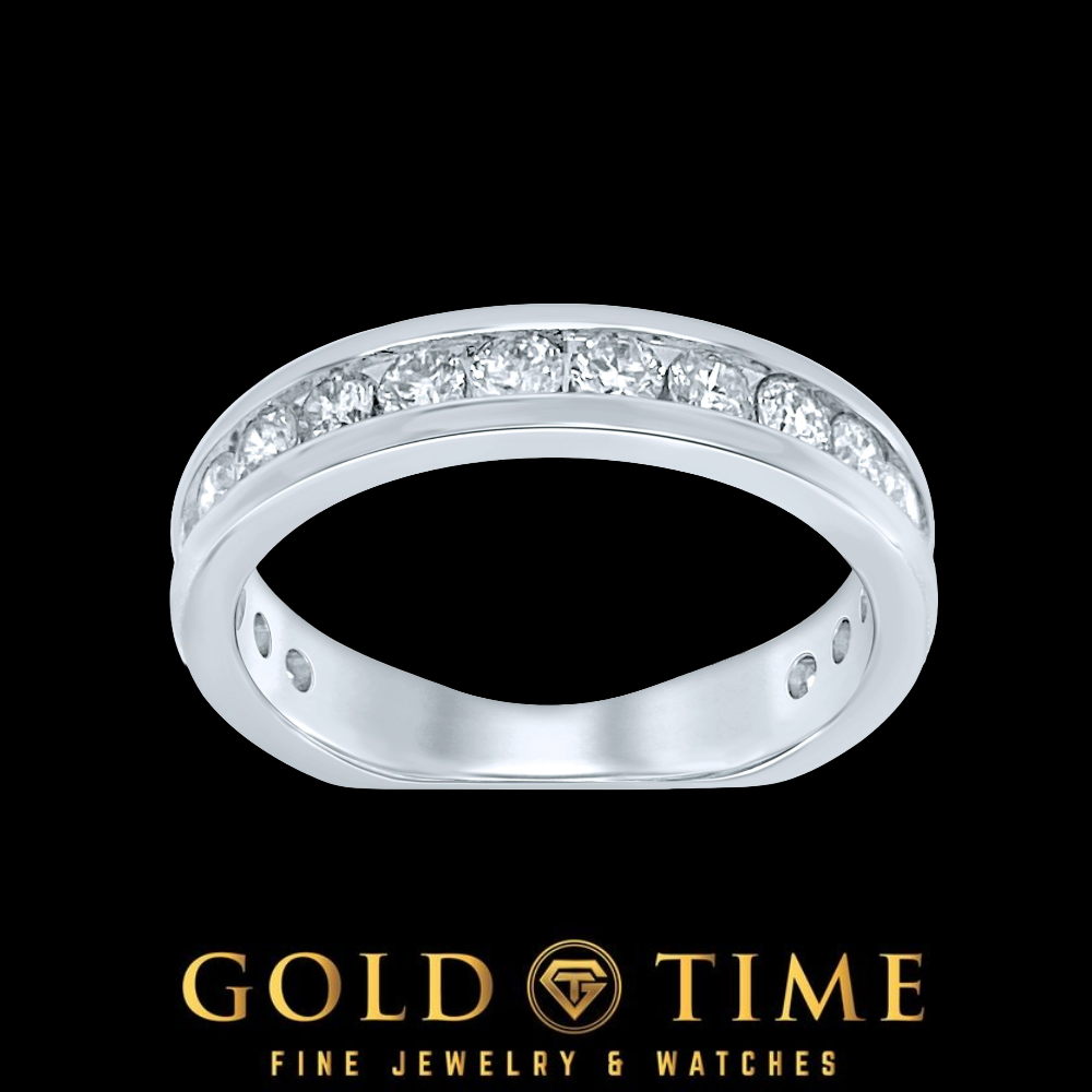 14K Gold 1 Cttw Natural Diamond Channel Set Wedding Band for Women | 18 Round Brilliant Diamonds, H-I Color, I1 Clarity, White or Yellow Gold