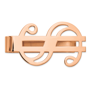 14K rose gold dollar sign money clip
