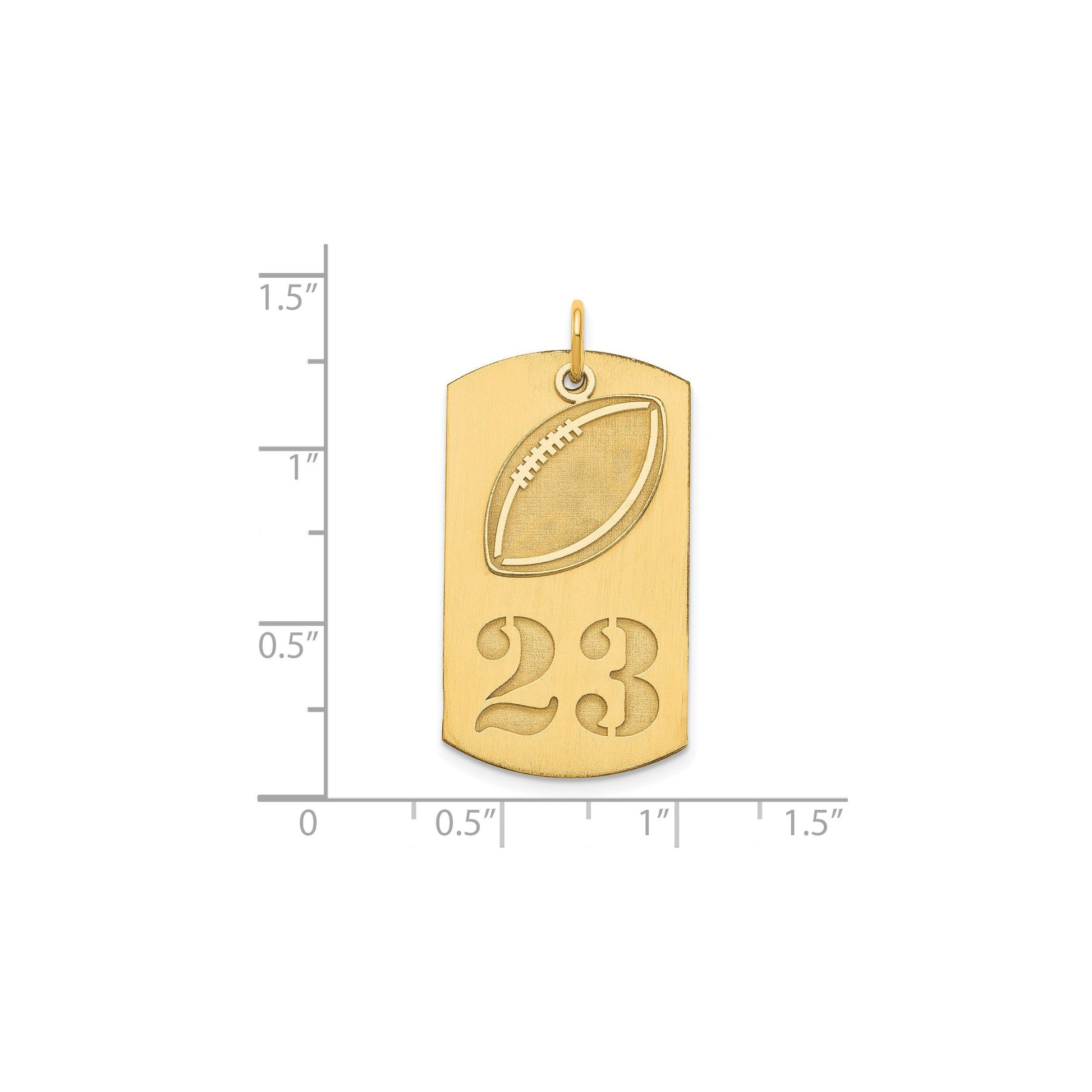Personalized Sterling Silver or Gold-Plated Silver 2-piece Football Dog Tag Charm - Quarterback, Lineman, Offensive, Defensive, Running Back
