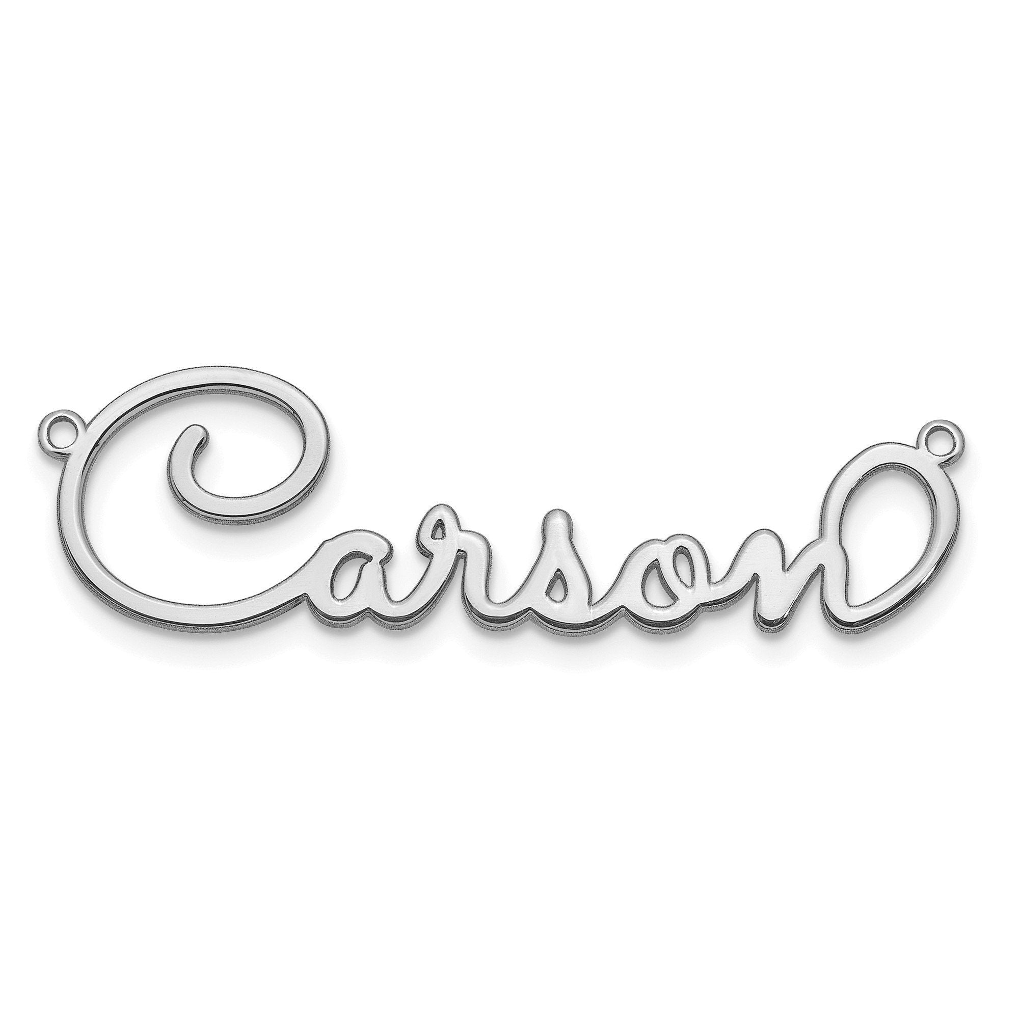 Custom Whimsical Cursive Name Necklace  Sterling Silver or 10K/14K Gold Personalized Script Nameplate Jewelry, Made to Order Gift