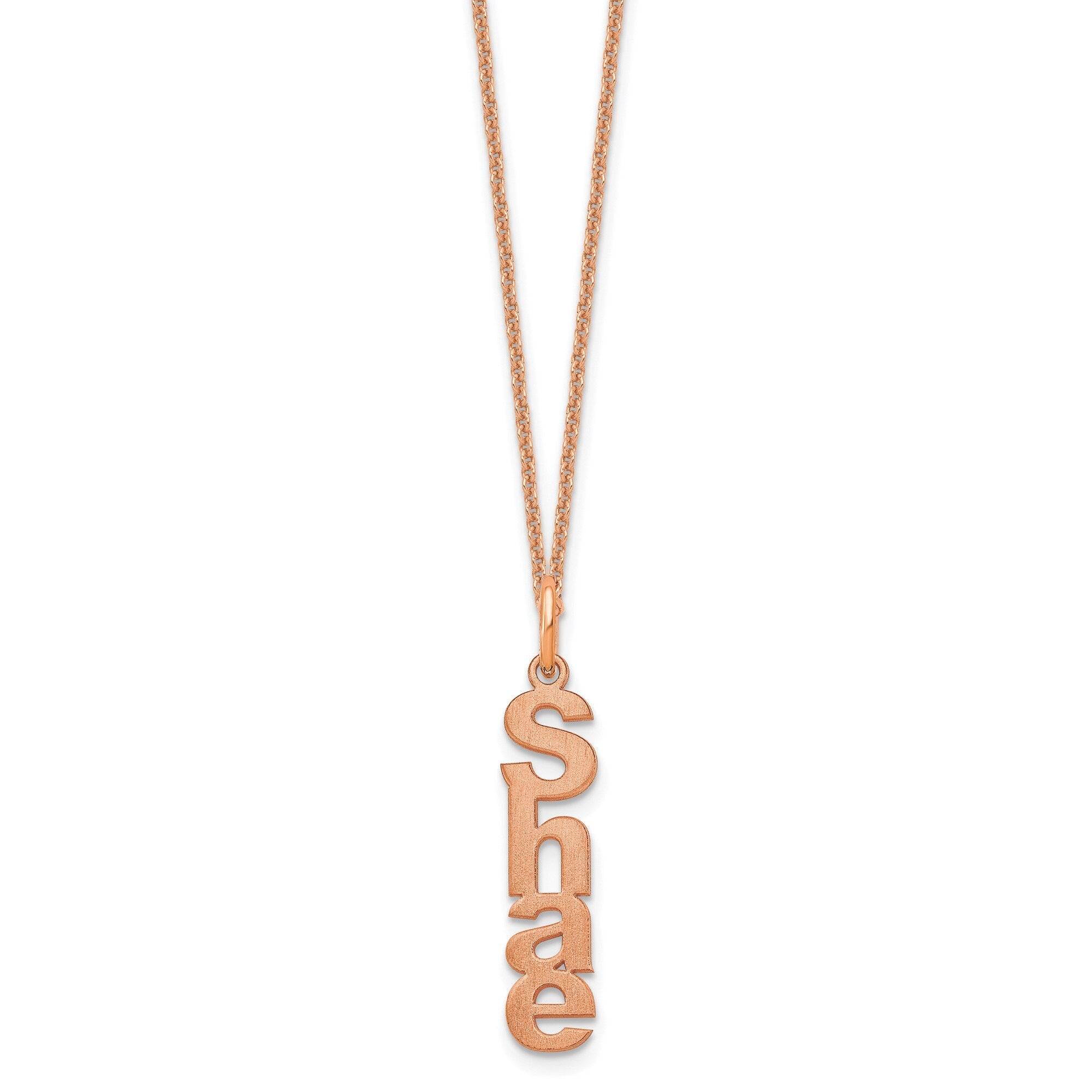 Personalized Name Necklace: Sterling Silver, 10K & 14K Gold, Brushed Finish