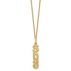 Personalized Name Necklace: Sterling Silver, 10K & 14K Gold, Brushed Finish