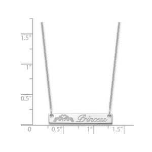 Size chart for the small horizontal bar necklace, about 1 inch wide