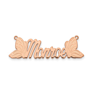 Butterfly name necklace in rose gold plating