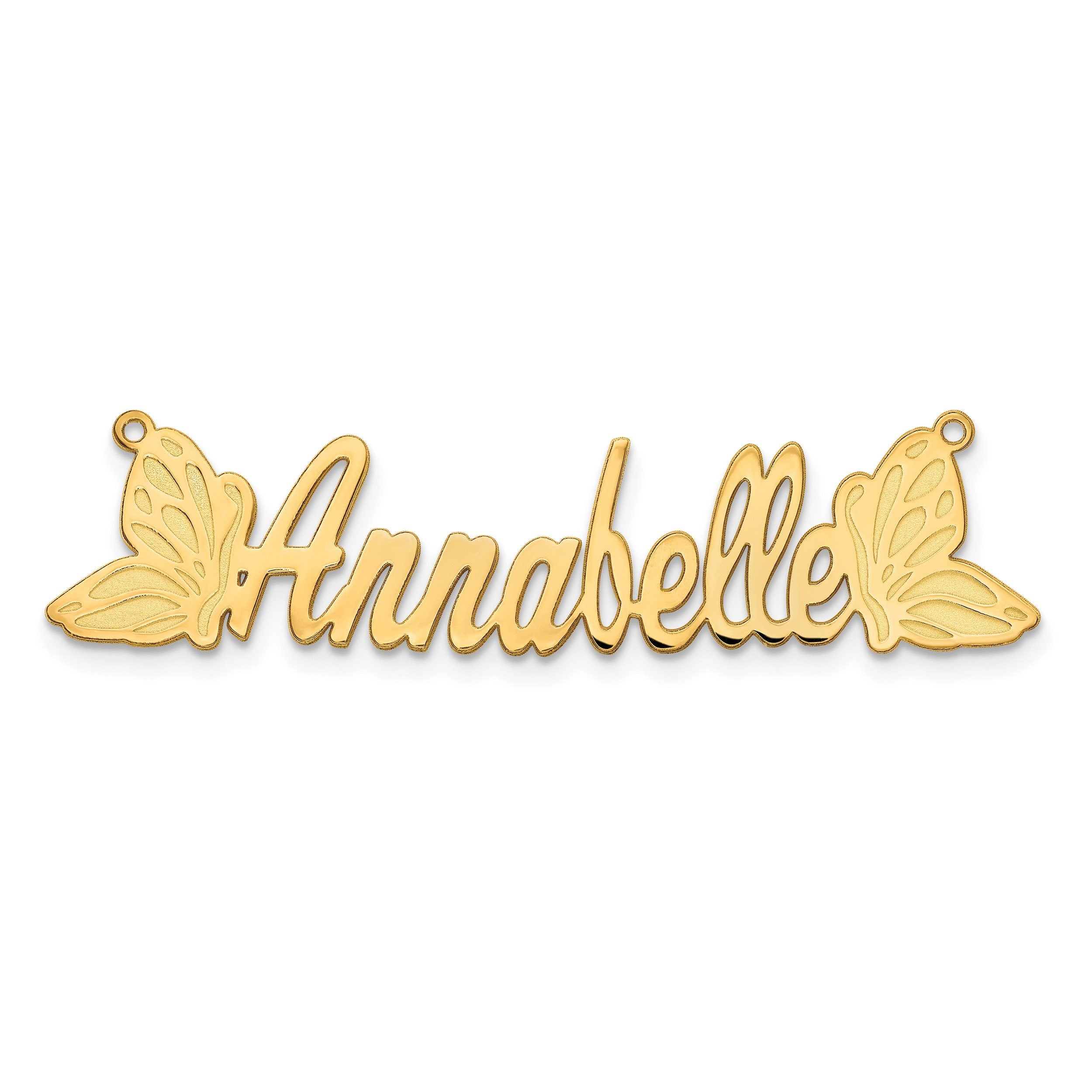 Butterfly Name Necklace: Solid Gold or Sterling Silver, Personalized Jewelry