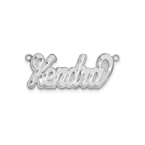 White 3D nameplate reading Kendra with a brushed diamond-cut finish