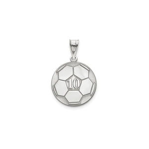 White gold soccer ball pendant with the number 10