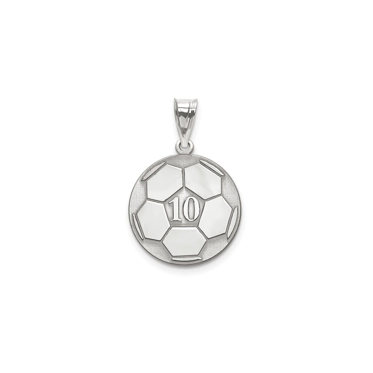 Personalized Soccer Number Pendant  Custom Engraved Name  Sterling Silver, Gold, or Rose Gold  Sports Jewelry for Athletes & Fans