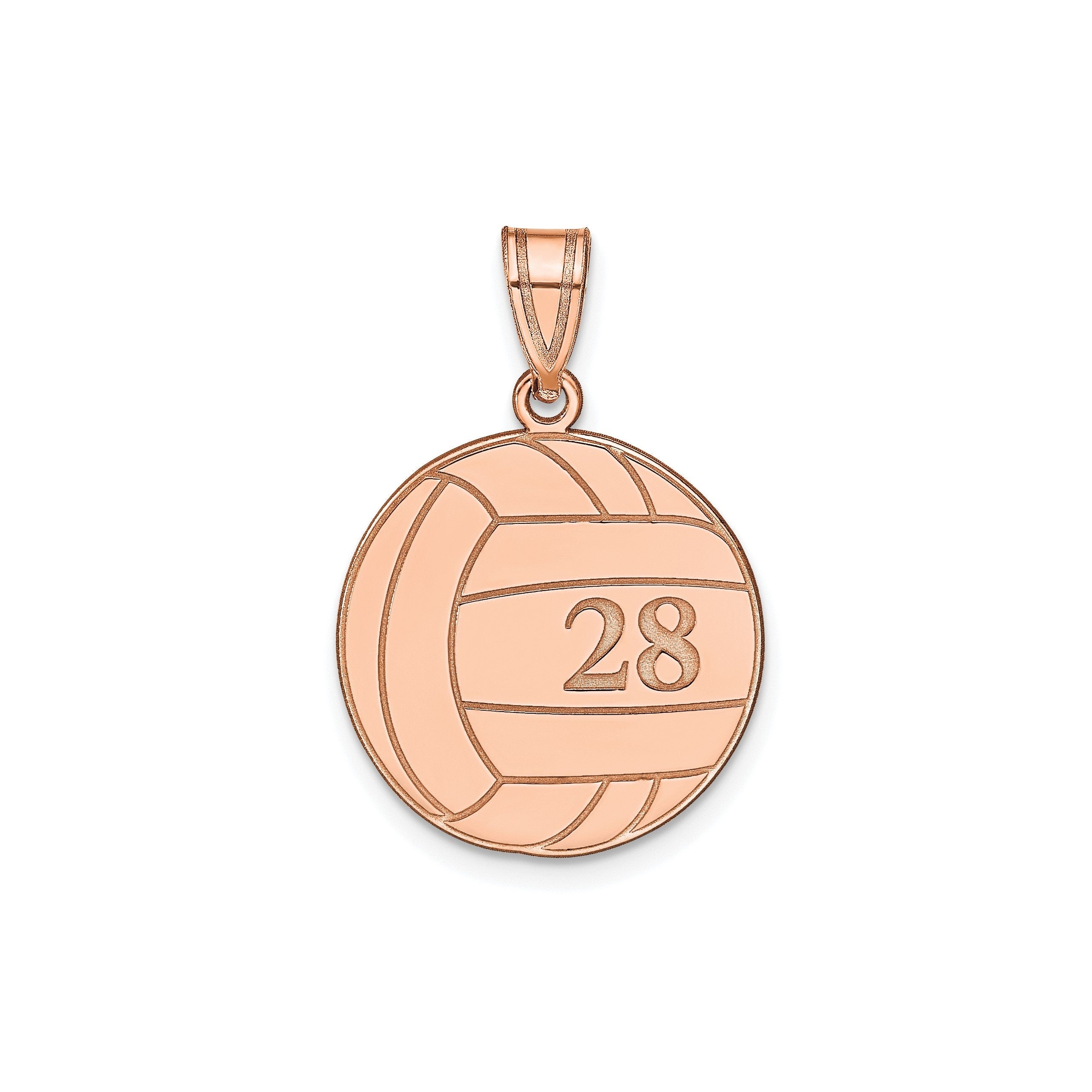 Personalized Volleyball Pendant with Number and Name - Gold or Silver Sports Necklace