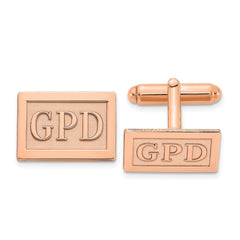 Personalized Monogram Cufflinks in Silver or Gold | Custom Rectangle Initial Cuff Links for Men | Raised Letter Engraved Cufflinks Gift