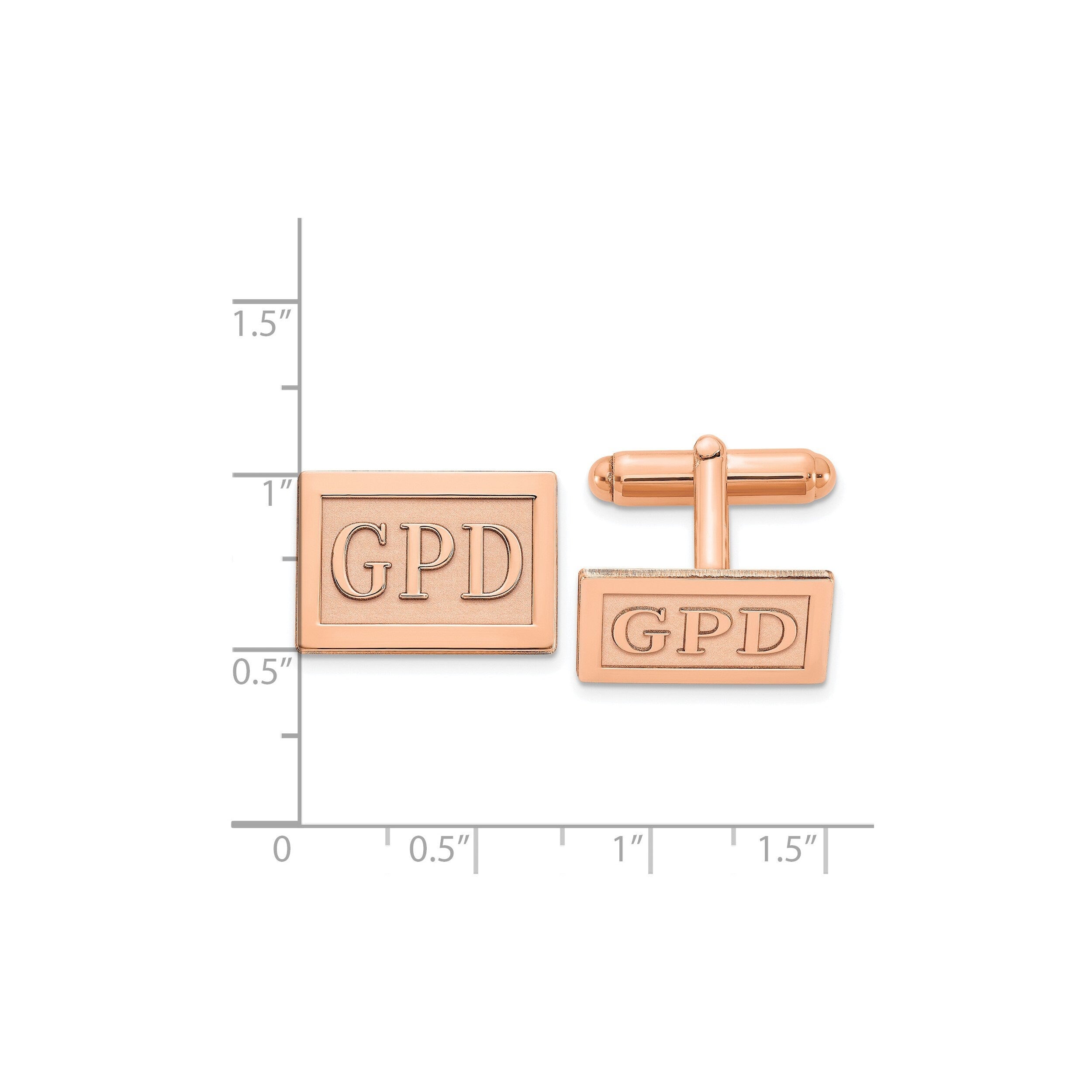 Personalized Monogram Cufflinks in Silver or Gold | Custom Rectangle Initial Cuff Links for Men | Raised Letter Engraved Cufflinks Gift