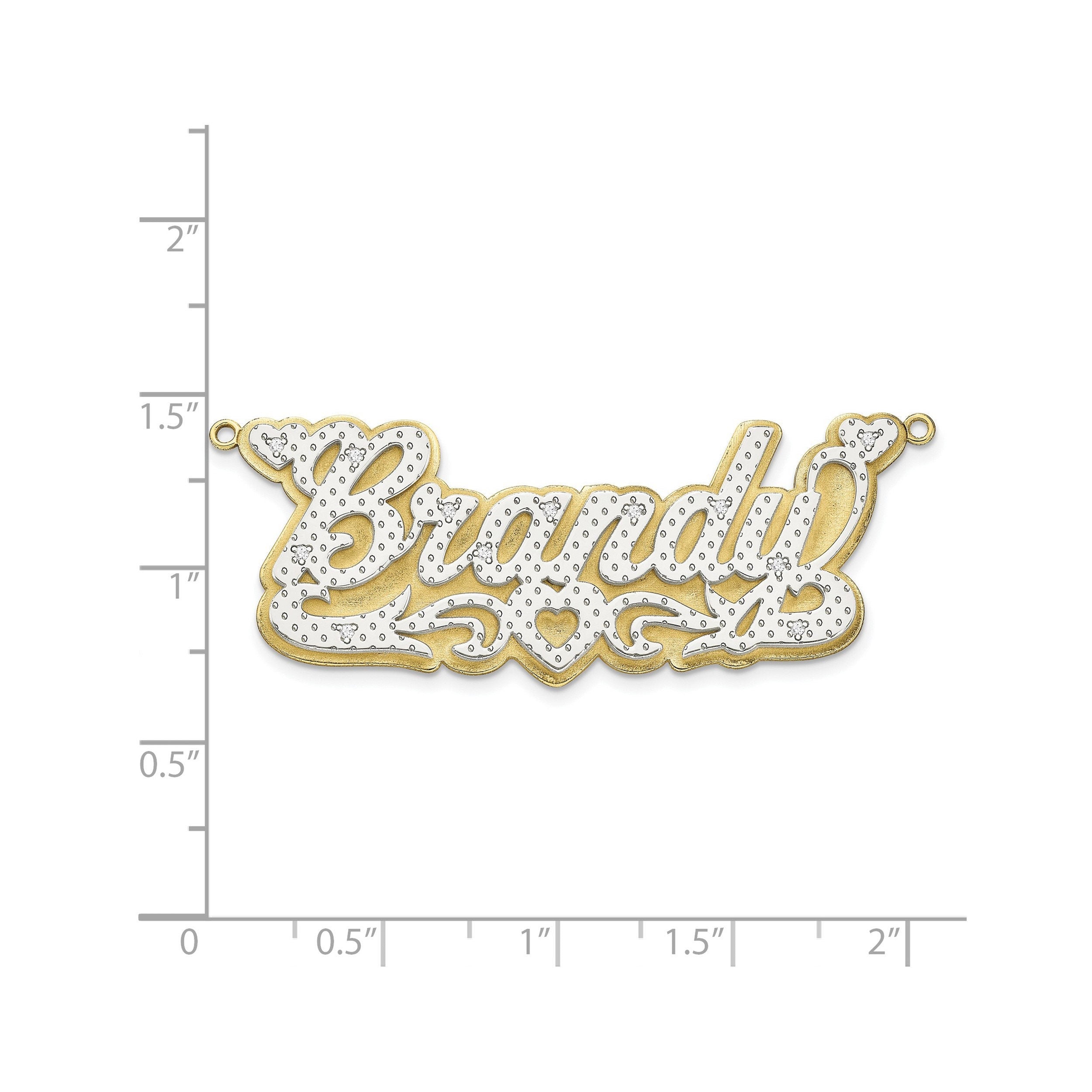 Custom 3D Diamond Name Necklace Double Layer | 10k 14k Gold Personalized Two-Tone Heart Nameplate | Custom Name Jewelry Gift for Her