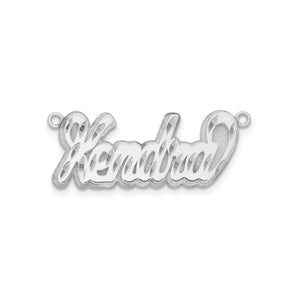 White 3D nameplate reading Kendra with a polished diamond-cut finish