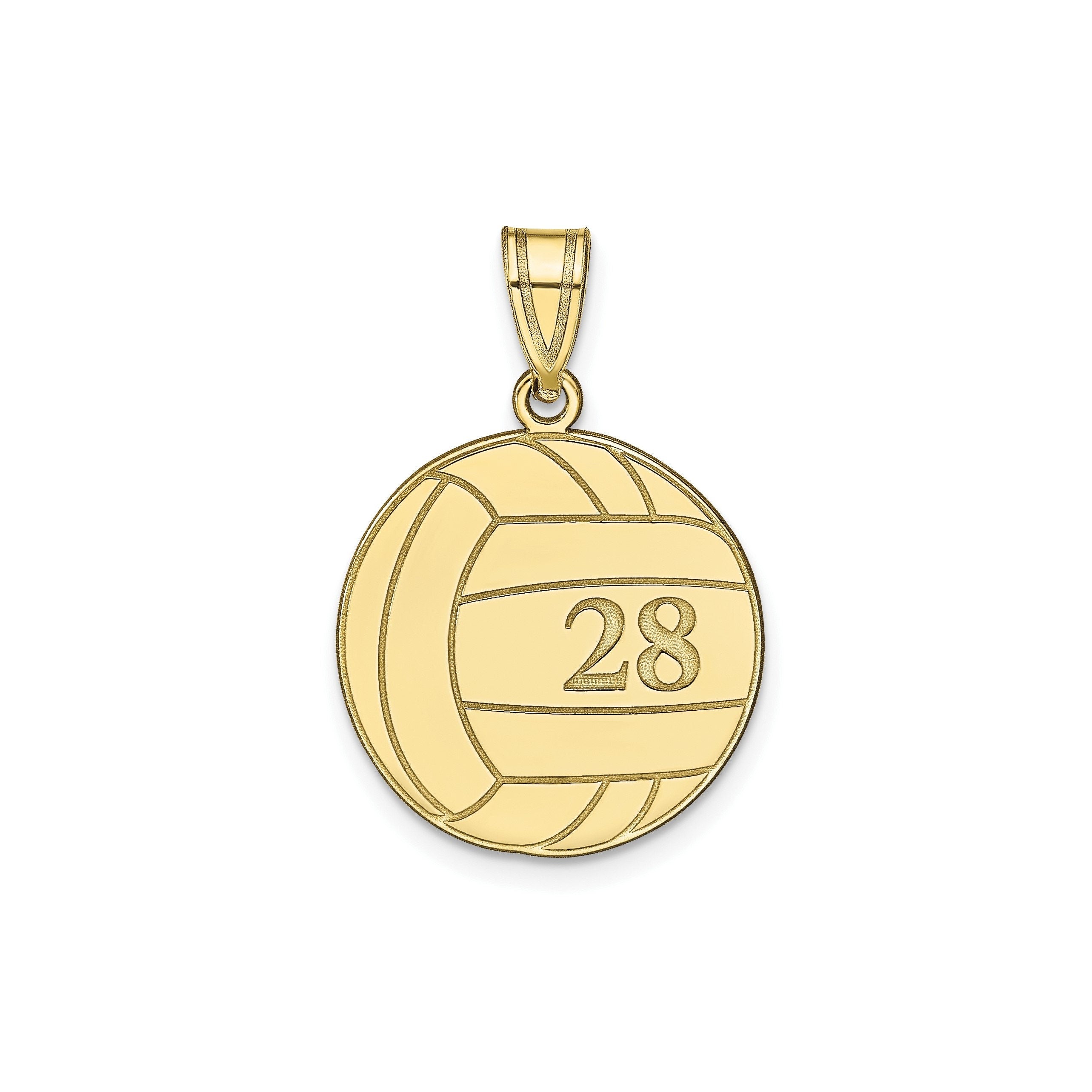 Personalized Volleyball Pendant with Number and Name - Gold or Silver Sports Necklace