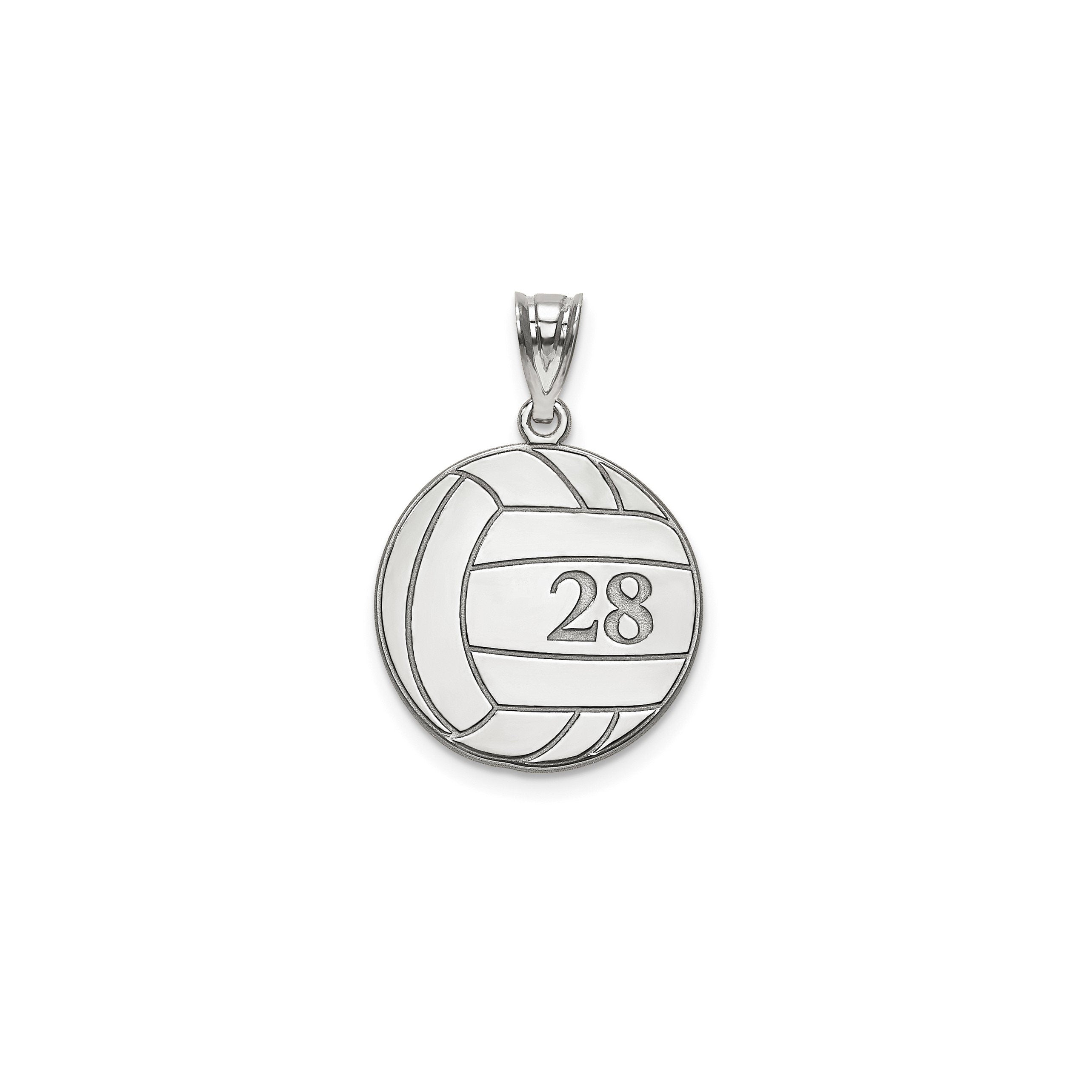 Personalized Volleyball Pendant with Number and Name - Gold or Silver Sports Necklace