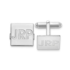 Custom Monogram Cuff Links: Sterling Silver, Gold, or 14K - Personalized Initials